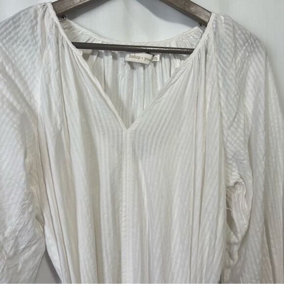 Bishop + Young Boho Belted Maxi Dress Womens Medium White Long Sleeve Lined NWT - Picture 5 of 10